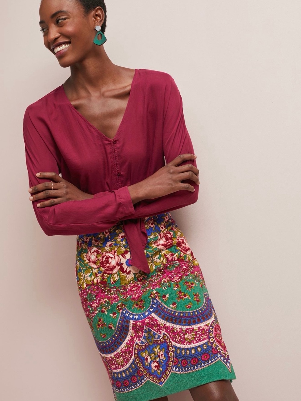 Maeve by Anthropologie Sheffield Textured Colorful Pencil Skirt Size Us 6